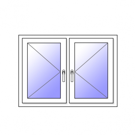 2 Flügel Fenster Dreh + Dreh