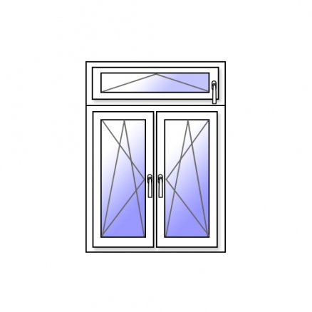 2 Flügel Fenster Dreh-Kipp + Dreh-Kipp mit Kipp Oberlichte